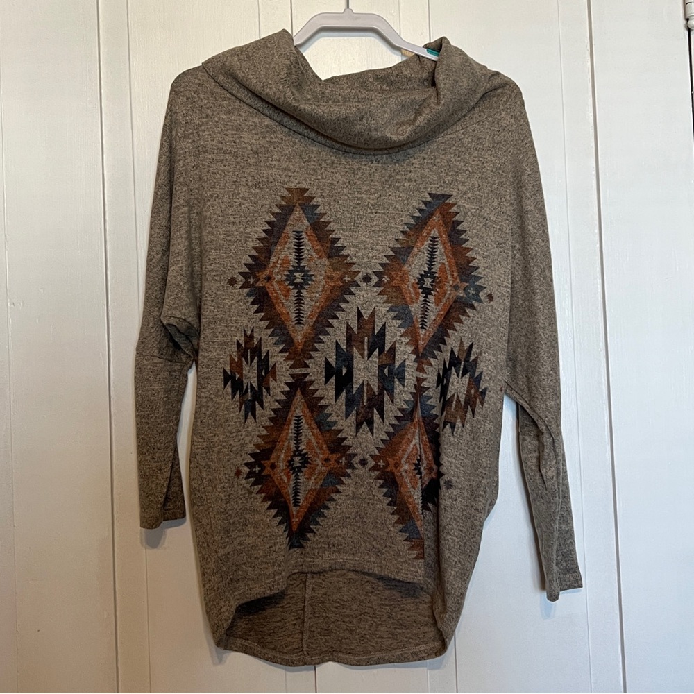Women’s Aztec Cowl Neck Sweater